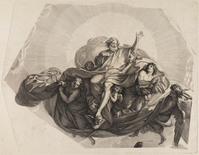 TvB G 6363
<br/>
Detail van de Koepel van Sceaux: 1) Dieu le père
<br/>
<em>Audran, Girard (1640-1703)</em>